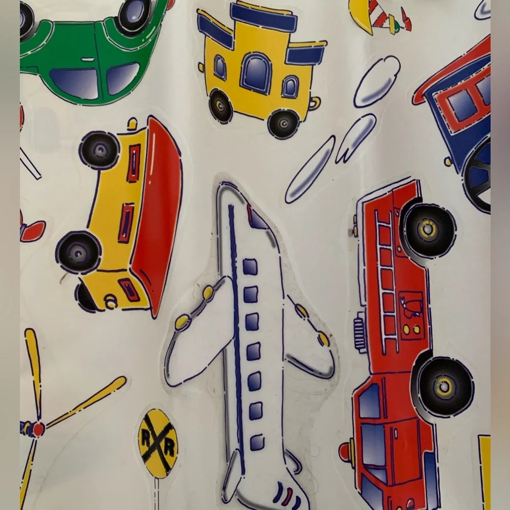 Jumbo Stick-Ups Wall Decor Vehicles Removable Appliques Primary Colors Room Art